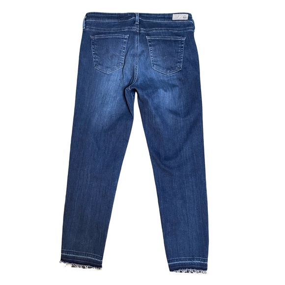 AG Stevie Capri Mid Rise Slim Straight Released Hem Slits Med Blue Denim Size 29 - Picture 2 of 13
